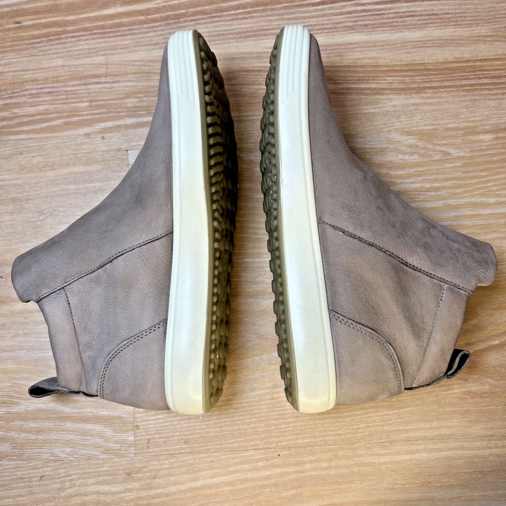 ECCO Soft 7 Womens 40 9 Nubuck Leather Zip Ankle Boots Grey Comfort Minimalist - Picture 5 of 11